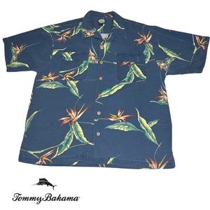 TOMMY BAHAMA Birds of Paradise Button Down Hawaiian Shirt